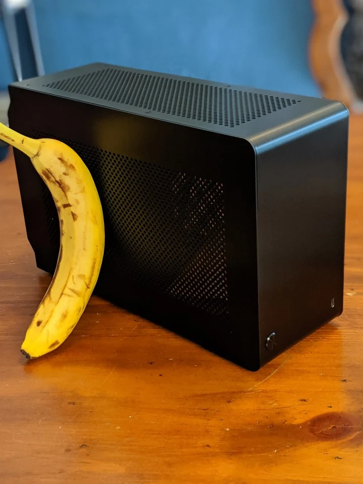 Banana for scale (it's a small computer case)